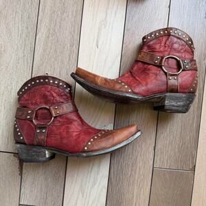 Old gringo red distressed leather boots
